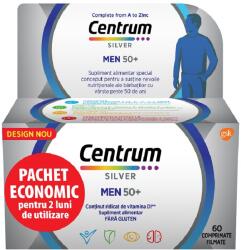 Centrum Silver 50+ Complet de la A la Z pentru barbati, 60 comprimate, Centrum