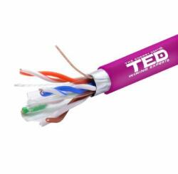 TED Cablu FTP cat. 6 cupru integral 0, 56 23AWG LSZH ignifug FLUKE PASS violet rola 305ml TED Wire Expert TED002433 (A0115391)