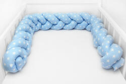  Prémium fonott fejvédő kiságyba 210cm - kék csillagos