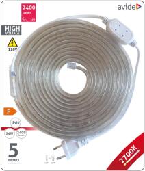 Avide LED Szalag Bliszter 220V 24W SMD3528 60LED 2700K IP67 5m | KÜLÖN CSOMAG (ABLSBL-220V-3528-60WW67)