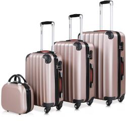 Monzana Baseline keményhéj bőrönd készlet, ABS, rózsaszín 12l, 34l, 59l, 89l