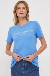 Tommy Hilfiger pamut póló női - kék M - answear - 11 990 Ft