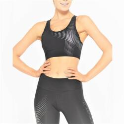 2XU - Bustiera sport pentru femei Active Low Impact Crop - negru mov deschis alb (WR6163a-BLK-ZCX)