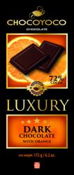 Chocoyoco Luxury Dark étcsokoládé narancs ízesítéssel 175 g