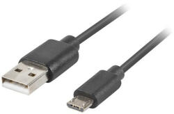 Lanberg Micro USB (M) - USB-A (M) 2.0 kábel 1m, fekete, gyorstöltés 3.0 (CA-USBM-20CU-0010-BK)