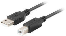 Lanberg USB-A (M) - USB-B (M) 2.0 kábel 1m, fekete (CA-USBA-15CU-0010-BK)
