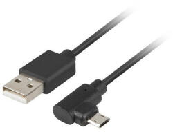 Lanberg micro USB (M) - USB-A (M) 2.0 kábel 1, 8m, fekete, jobbra/balra fordítható mikro-amerikai csatlakozóval (CA-USBM-13CC-0018-BK)