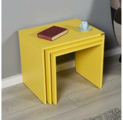 Adore Furniture KÉSZLET 3x Kávésasztal sárga AD0130 (AD0130)
