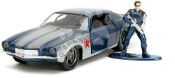 JADA Mașinuță Chevrolet Camaro 1973 Marvel Jada din metal cu uși care se deschid și figurina lui Winter Soldier lungime de 14 cm 1: 32 (JA3223021)