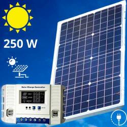  250W napelem + töltésvezérlő (60A)/ napelemes szigetüzem (PD-3402)