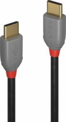 Lindy Anthra Line USB-C apa - USB-C apa 2.0 Adat és töltőkábel - Fekete (0.5m) (36870)