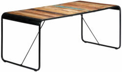 vidaXL tömör újrahasznosított fa étkezőasztal 180 x 90 x 76 cm (247862) - pepita