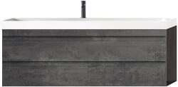 Kolpa San Set mobilier și lavoar suspendat, Kolpasan, Naomi, cu 2 sertare, 120 cm, dark concrete (546050)