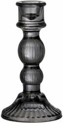 Bloomingville Suport lumânare LITUS 15 cm, negru, sticlă, Bloomingville