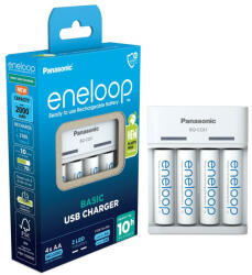 Panasonic Eneloop BQ-CC61 USB Akkumulátor Töltő + 4 db AA Akkumulátor (PS-BQCC61-4AA)