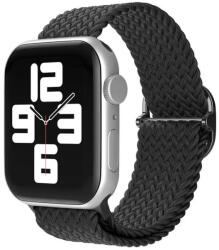 Apple Watch 4-6, SE, SE (2022) (38 / 40 mm) / Watch 7-9 (41 mm), textíl pótszíj, körpánt, szőtt stílusú, Xprotector, fekete - tok-shop