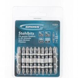 GROSS PH1-PH2 Bit készlet professional 45mm kétvégű 10 db/ csomag (11211)