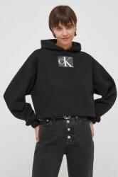 Calvin Klein felső fekete, női, nyomott mintás, kapucnis - fekete XS - answear - 32 990 Ft
