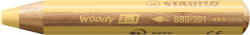 STABILO Színes ceruza, kerek, vastag, STABILO "Woody 3 in 1 Pastel", pasztell sárga (TST880201) - fapadospatron