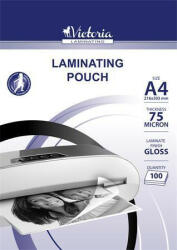 Victoria Office Meleglamináló fólia, 75 mikron, A4, fényes, VICTORIA OFFICE (100db) (ILKVF754)