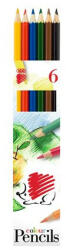ICO Színes ceruza készlet, hatszögletű, ICO "Süni", 6 különböző szín (TICSU6) - fapadospatron