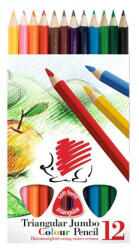 ICO Színes ceruza készlet, háromszögletű, vastag, ICO "Süni", 12 különböző szín (TICSUH12) - fapadospatron