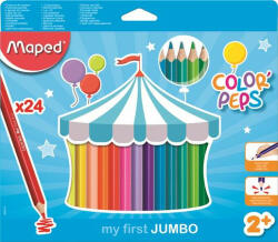 Maped Színes ceruza készlet, háromszögletű, vastag, MAPED "Jumbo", 24 különböző szín (IMA834013) - fapadospatron
