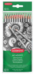 Derwent Grafitceruza szett, hatszögletű, DERWENT "Academy", 12 különböző keménység (E2300412) - fapadospatron