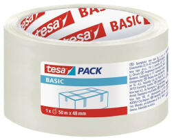 tesa Csomagolószalag, 48 mm x 50 m, TESA "Basic", átlátszó (TESCS58572) - fapadospatron