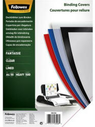 FELLOWES Hátlap, A4, 500 mikron, FELLOWES "Fantaisie", átlátszó 50 db (IFW53506)