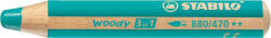 STABILO Színes ceruza, kerek, vastag, STABILO "Woody 3 in 1", türkiz (TST880470) - fapadospatron