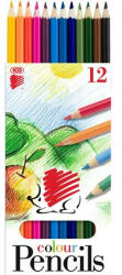ICO Színes ceruza készlet, hatszögletű, ICO "Süni", 12 különböző szín (TICSU12) - fapadospatron