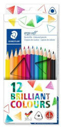 STAEDTLER Színes ceruza készlet, háromszögletű, STAEDTLER "Ergo Soft 157", 12 különböző szín (TS157C12) - fapadospatron