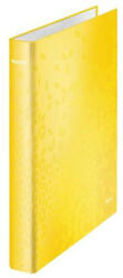 LEITZ Gyűrűs könyv, 2 gyűrű, D alakú, 40 mm, A4 Maxi, karton, LEITZ "Wow", sárga (E42410016) - fapadospatron
