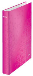 LEITZ Gyűrűs könyv, 2 gyűrű, D alakú, 40 mm, A4 Maxi, karton, LEITZ "Wow", rózsaszín (E42410023) - fapadospatron
