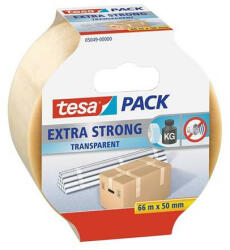 tesa Csomagolószalag, 50 mm x 66 m, TESA "Extra Strong", átlátszó (TE57171) - fapadospatron