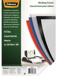 FELLOWES Előlap, A4, 280 mikron, polipropilén, matt, FELLOWES "Futura", tejfehér 100 db (IFW53765)