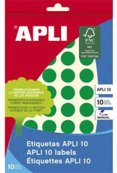 APLI Etikett, 16 mm kör, kézzel írható, színes, APLI, zöld, 432 etikett/csomag 8 lap (LCA2741)