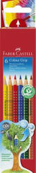 Faber-Castell Színes ceruza készlet, háromszögletű, FABER-CASTELL "Grip 2001", 6 különböző szín (TFC112406) - fapadospatron