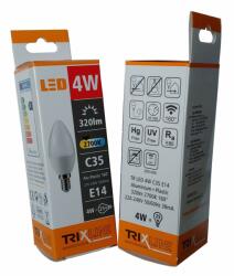 Trixline 4W (25W) E14 320lm 2700K C35 LED gyertya izzó (Trixline-4W-E14-C35)