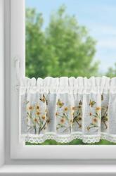 Eurofirany Flora pillangós vitrázs függöny Fehér 30x150 cm