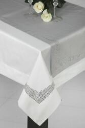 Eurofirany Klara exkluzív asztali futó kristály díszítéssel Acélszürke 40x180 cm