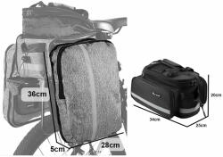 Dollcini Dollcini, kerékpártáska, Kerékpáros táska, biciklis túratáska csomagtartóra, hátsó ülésre, vízálló, 100005, Fekete (100005)