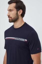 Tommy Hilfiger pamut póló sötétkék, férfi, nyomott mintás - sötétkék M - answear - 15 990 Ft