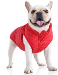  Vízálló, szőrmentes kutyakabát, piros, XL-es (francia bulldog méret)