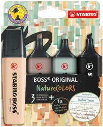 STABILO Boss Original NatureCOLORS szövegkiemelő készlet 4 db-os (bőrszín, meleg szürke, földzöld, fekete)