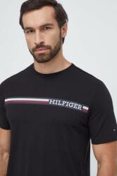 Tommy Hilfiger pamut póló fekete, férfi, nyomott mintás - fekete M - answear - 15 990 Ft