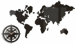  Modern falióra WORLD MAP WENGE wenge (öntapadós falióra)