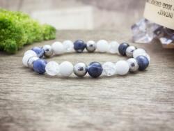 R. M. ékszer Kék vitalitás vegyes ásvány karkötő (13534-RM-17)