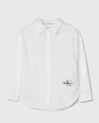 Calvin Klein Jeans gyerek ing pamutból fehér - fehér 128
